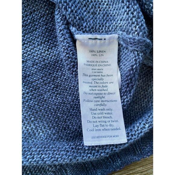 Faherty Reenie Lightweight Linen Sweater Tie Dye Navy Blue Size Small - Picture 5 of 5